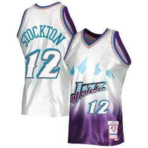 John Stockton Utah Jazz 1996/97 Hardwood Classics Admirable 75th Anniversary Swingman Jersey Platinum