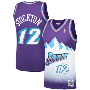 John Stockton Utah Notable Jazz Hardwood Classics Swingman Jersey Purple