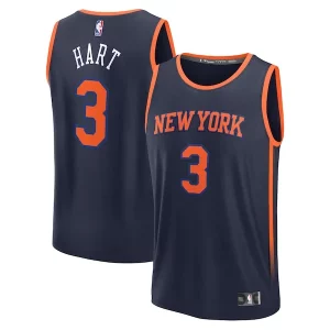 Josh Hart New York Knicks Fast Break Replica Player Jersey Statement Edition Navy Confortable
