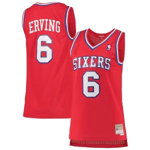 Julius Erving Philadelphia 76ers Women's 1982/83 Hardwood Classics Tendance Swingman Jersey Red