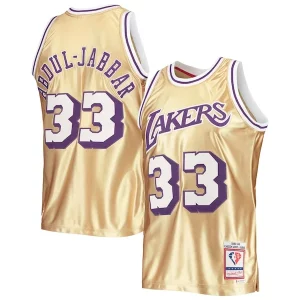 Kareem Abdul Jabbar Los Angeles Lakers 75th Anniversary 1983/84 Hardwood Charming Classics Swingman Jersey Gold