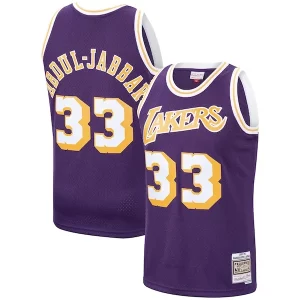 Kareem Abdul Jabbar Los Angeles Dashing Lakers Hardwood Classics Swingman Jersey Purple/Gold