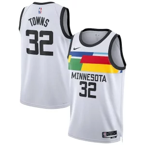 Karl Anthony Towns Minnesota Timberwolves Nike Unisex 2022/23 Swingman Jersey City Edition White Authentique