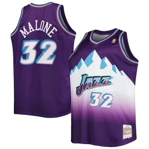 Karl Malone Utah Jazz Big & Tall Hardwood Classics 1996/97 Swingman Collectible Jersey Purple/White