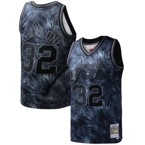 Karl Malone Utah Jazz Hardwood Classics Collectible 1991/92 Tie Dye Swingman Jersey Black