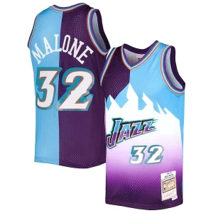 Karl Malone Utah Jazz Hardwood Classics 1996/97 Distingué Split Swingman Jersey Purple/Turquoise