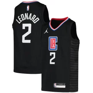 Kawhi Leonard LA Authentique Clippers Jordan Brand Youth 2020/21 Swingman Player Jersey Black Statement Edition