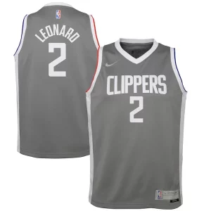 Kawhi Leonard LA Exclusif Clippers Nike Youth 2020/21 Swingman Player Jersey Gray Earned Edition