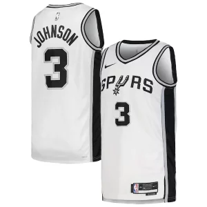 Keldon Johnson San Antonio Spurs Nike Unisex Swingman Jersey Association Edition White/Black Tendance