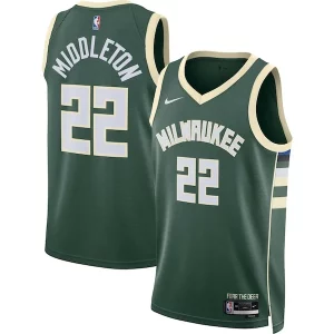 Khris Middleton Milwaukee Bucks Dashing Nike Unisex Swingman Jersey Icon Edition Hunter Green