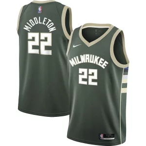 Khris Middleton Personalisable Milwaukee Bucks Nike Youth 2021/22 Swingman Jersey Icon Edition Hunter Green