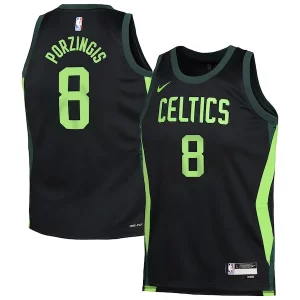 Kristaps Porzingis Boston Celtics Nike Youth 2024/25 Swingman Refiné Player Jersey City Edition Black