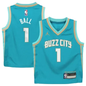 LaMelo Ball Charlotte Hornets Jordan Brand Preschool 2023/24 Swingman Replica Jersey City Personalisable Edition Teal