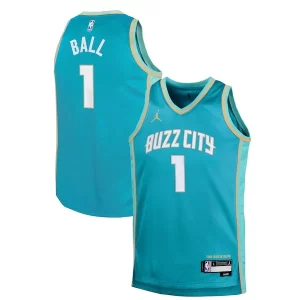 LaMelo Ball Charlotte Hornets Jordan Brand Personalisable Youth Swingman Replica Jersey City Edition Teal