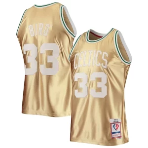 Larry Bird Boston Celtics 75th Personalisable Anniversary 1985/86 Hardwood Classics Swingman Jersey Gold