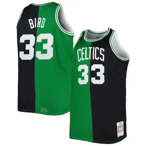 Larry Bird Boston Celtics Big & Tall Hardwood Classics 1985/86 Split Swingman Jersey Incontournable Kelly Green/Black