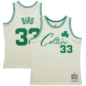 Larry Bird Boston Celtics Chainstitch Swingman Premium Jersey Cream