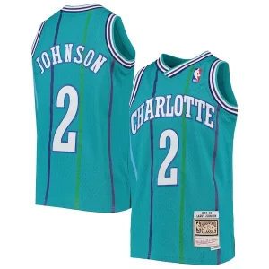 Larry Johnson Charlotte Hornets Youth 1992/93 Hardwood Classics Swingman Haut de gamme Jersey Teal