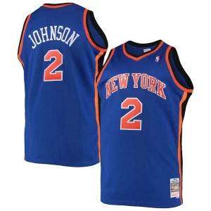 Larry Johnson New York Knicks 1998/99 Big & Tall Hardwood Classics Swingman Jersey Distingué Blue