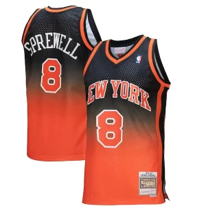 Latrell Sprewell New York Knicks 1998/99 Hardwood Classics Fadeaway Swingman Moderne Player Jersey Orange/Black