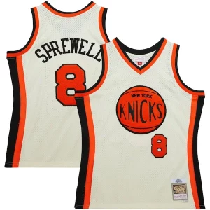 Latrell Sprewell New Splendide York Knicks Chainstitch Swingman Jersey Cream