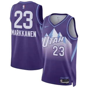 Lauri Markkanen Utah Jazz Nike Unisex 2024/25 Swingman Player Confortable Jersey City Edition Purple