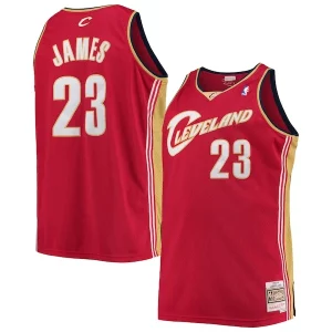 LeBron James Cleveland Cavaliers 2003/04 Big & Tall Hardwood Classics Admirable Swingman Jersey Red