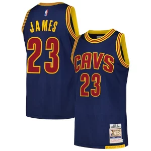 LeBron James Cleveland Cavaliers 2015/16 Hardwood Classics Authentic Vibrant Jersey Navy