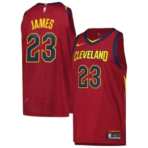 LeBron James Cleveland Cavaliers Nike Authentic Player Jersey Icon Edition Haut de gamme Wine