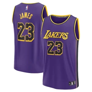 LeBron James Los Angeles Lakers 2022/23 Fast Break Replica Jersey Statement Edition Élégant Purple
