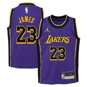 LeBron James Los Angeles Lakers Jordan Brand Preschool 2022/23 Dri Notable FIT Replica Jersey Statement Edition Purple