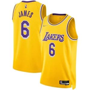 LeBron James Los Angeles Lakers Premium Nike 2021/22 Diamond Swingman Jersey Icon Edition Gold