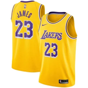 LeBron James Los Angeles Lakers Nike Swingman Player Jersey Gold Uniques Icon Edition