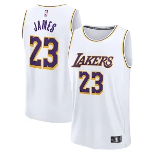 LeBron James Los Angeles Lakers Youth Fast Break Replica Bold Player Jersey Association Edition White