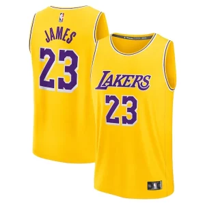 LeBron James Los Angeles Lakers Youth Fast Break Replica Player Jersey Distingué Icon Edition Gold