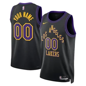 Los Angeles Lakers Nike Unisex 2023/24 Custom Swingman Jersey Black City Edition Unique