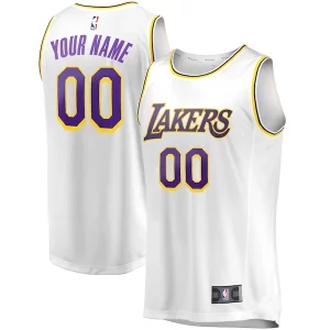 Los Angeles Lakers Youth Fast Break Replica Custom Authentique Jersey Association Edition White