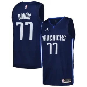Luka Dončić Dallas Mavericks Jordan Brand Sophistiqué Swingman Player Jersey Statement Edition Navy