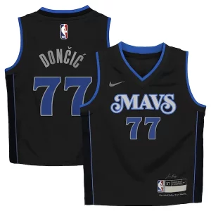 Luka Dončić Exquisite Dallas Mavericks Nike Preschool Swingman Replica Jersey City Edition Black