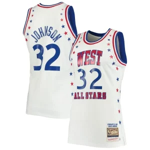 Magic Johnson Los Angeles Lakers 1983 NBA All Personalisable Star Game Hardwood Classics Authentic Jersey White