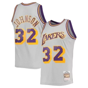 Magic Johnson Los Angeles Lakers 1984 85 Vibrant Hardwood Classics Reload 2.0 Throwback Swingman Jersey Gray