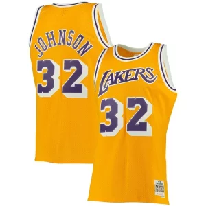 Magic Johnson Los Angeles Lakers 1984/85 Big & Tall Hardwood Classics Swingman Jersey Sophistiqué Gold