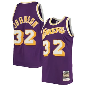 Magic Johnson Los Stylish Angeles Lakers 1984/85 Hardwood Classics Authentic Jersey Purple/Gold