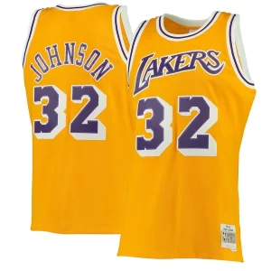 Magic Johnson Los Angeles Lakers 1984/85 Hardwood Classics Éclatant Swingman Jersey Gold/Purple