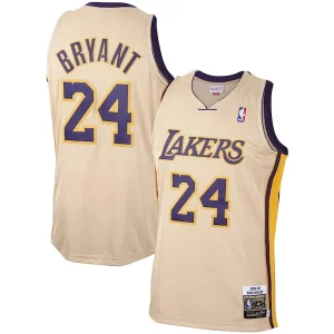 Men's Los Angeles Lakers Vibrant Kobe Bryant Gold 2008 09 Hardwood Classics Authentic Player Jersey