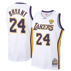 Men's Los Angeles Lakers Kobe Bryant White 2009 10 Hardwood Classics Collectible Authentic Jersey