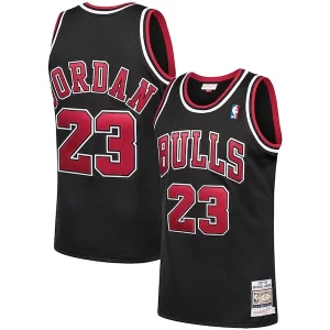 Michael Jordan Chicago Bulls 1997/98 Hardwood Classics Authentic Jersey Black/Scarlet/White Superbe