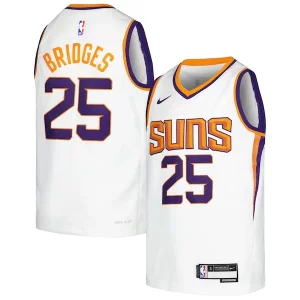 Mikal Bridges Phoenix Suns Élégant Nike Youth Swingman Jersey Association Edition White/Purple