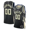 Milwaukee Bucks Jordan Brand Unisex 2022/23 Swingman Exceptionnel Custom Jersey Statement Edition Black