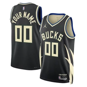 Milwaukee Bucks Jordan Brand Unisex 2022/23 Swingman Exceptionnel Custom Jersey Statement Edition Black